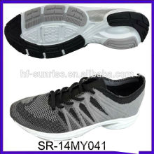 SR-14MY041 knitted shoes knit upper shoes fashion new design knit men running shoes knit fabric sports shoes